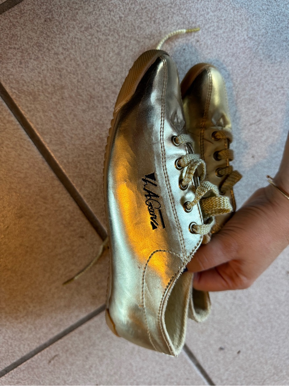 L.A. Gear Metallic Gold Lace-Up Women's Sneaker